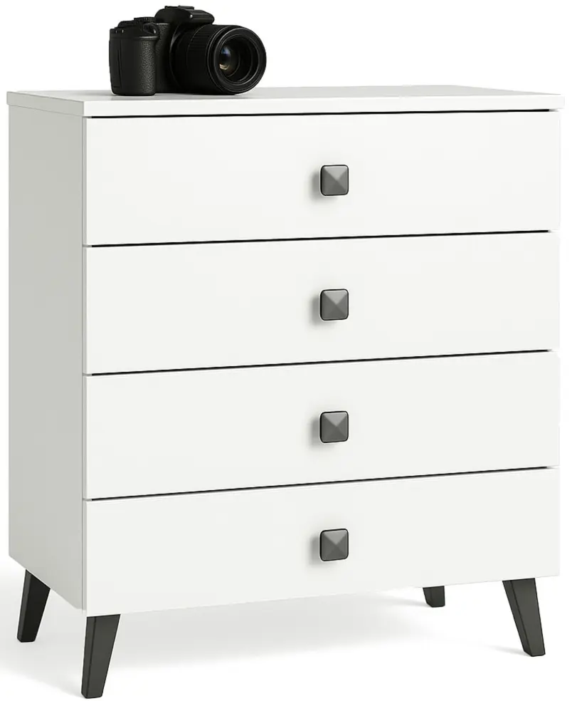 Comoda Akord Mobi K-04 60cm 4SZ (White/Black)