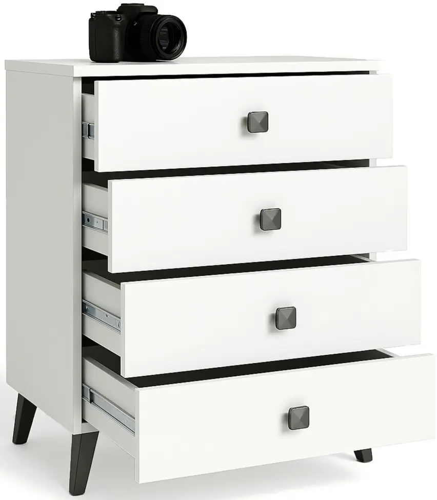 Comoda Akord Mobi K-04 60cm 4SZ (White/Black)