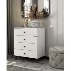 Comoda Akord Mobi K-04 60cm 4SZ (White/Black)