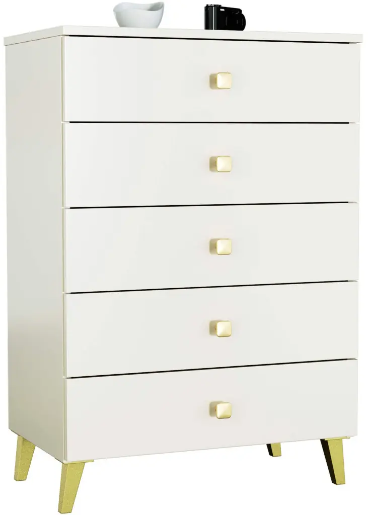 Comoda Akord Mobi K60 5SZ (Cashmere/Gold)