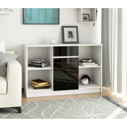 Tumba Akord B-17 120cm 1D 1SZ (White/Black Gloss)