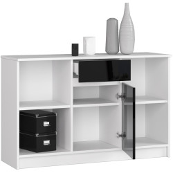 Tumba Akord B-17 120cm 1D 1SZ (White/Black Gloss) Thumb