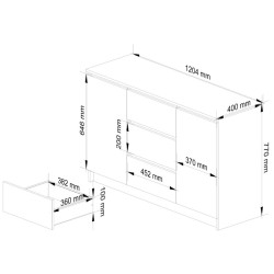 Тумба Akord K016 2D 3SZ (White) Thumb