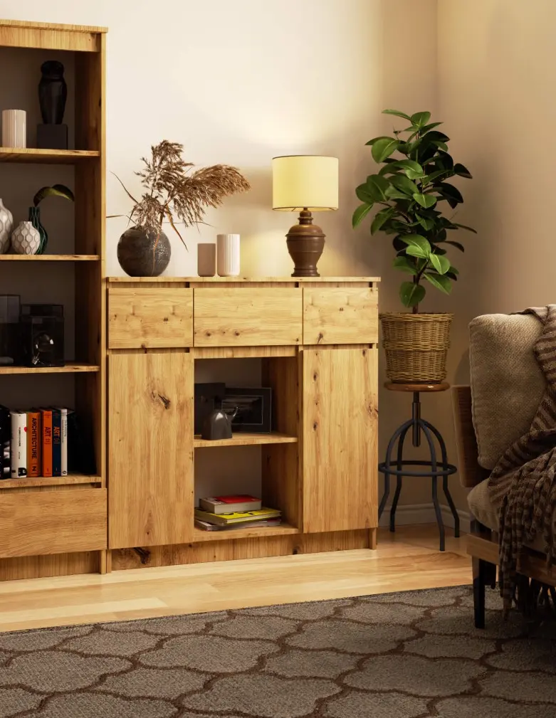 Тумба Akord K100 2D 3SZ 1P (Artisan Oak)