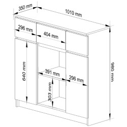 Tumba Akord K100 2D 3SZ 1P (Concrete) Thumb