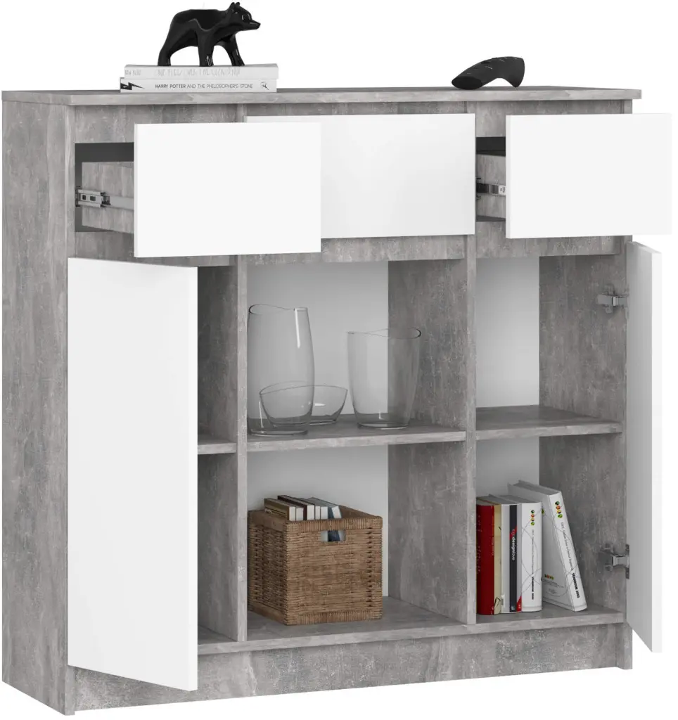 Tumba Akord K100 2D 3SZ 1P (Concrete/White)