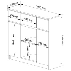 Tumba Akord K100 2D 3SZ 1P (Concrete/White) Thumb