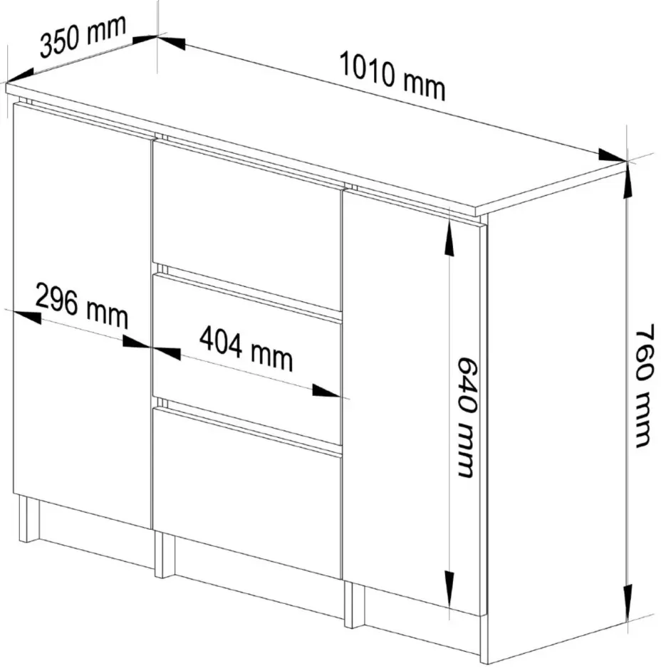 Tumba Akord K100 2D 3SZ (Artisan Oak)