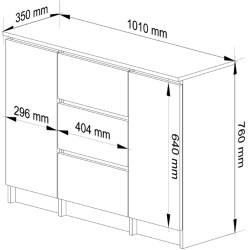 Tumba Akord K100 2D 3SZ (Concrete) Thumb