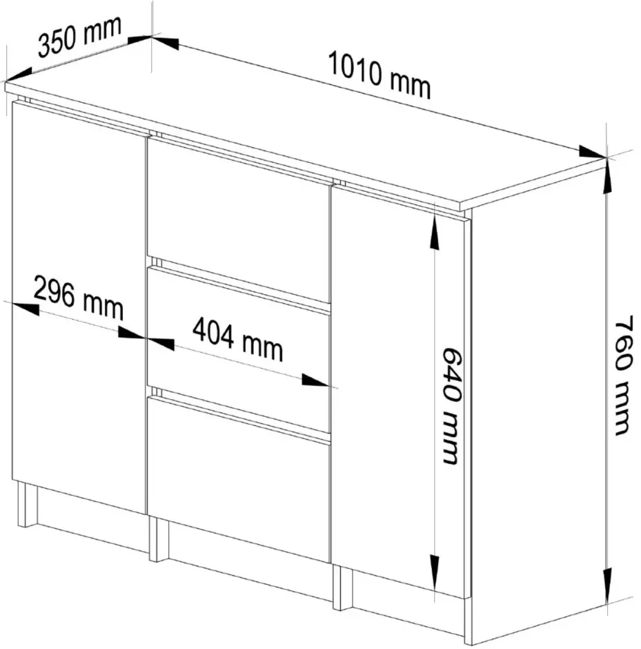 Tumba Akord K100 2D 3SZ (Concrete)