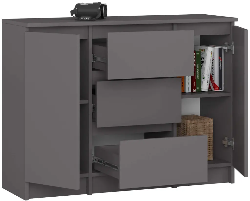 Тумба Akord K100 2D 3SZ (Graphite Grey)