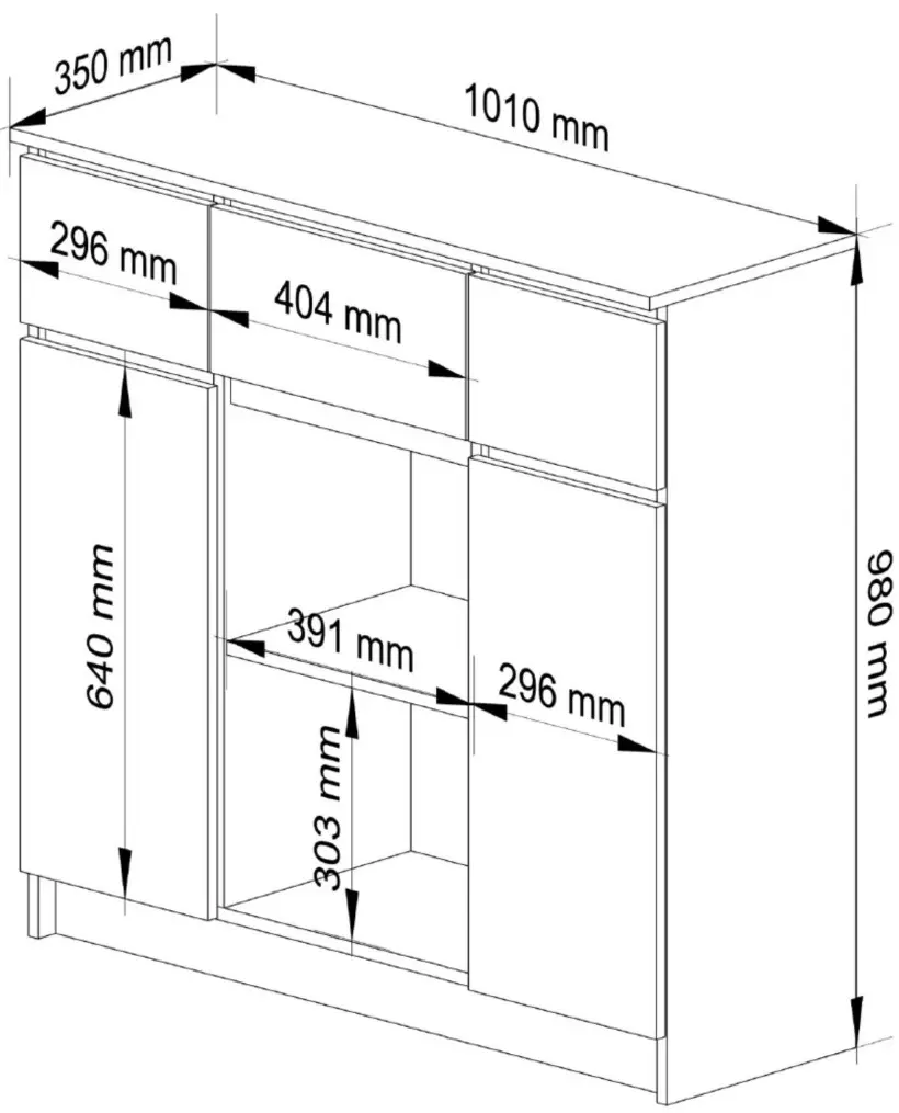 Tumba Akord K100 2D 3SZ 1P (Graphite Grey/Artisan Oak)