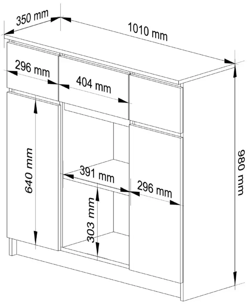 Tumba Akord K100 2D 3SZ 1P (Sonoma Oak)
