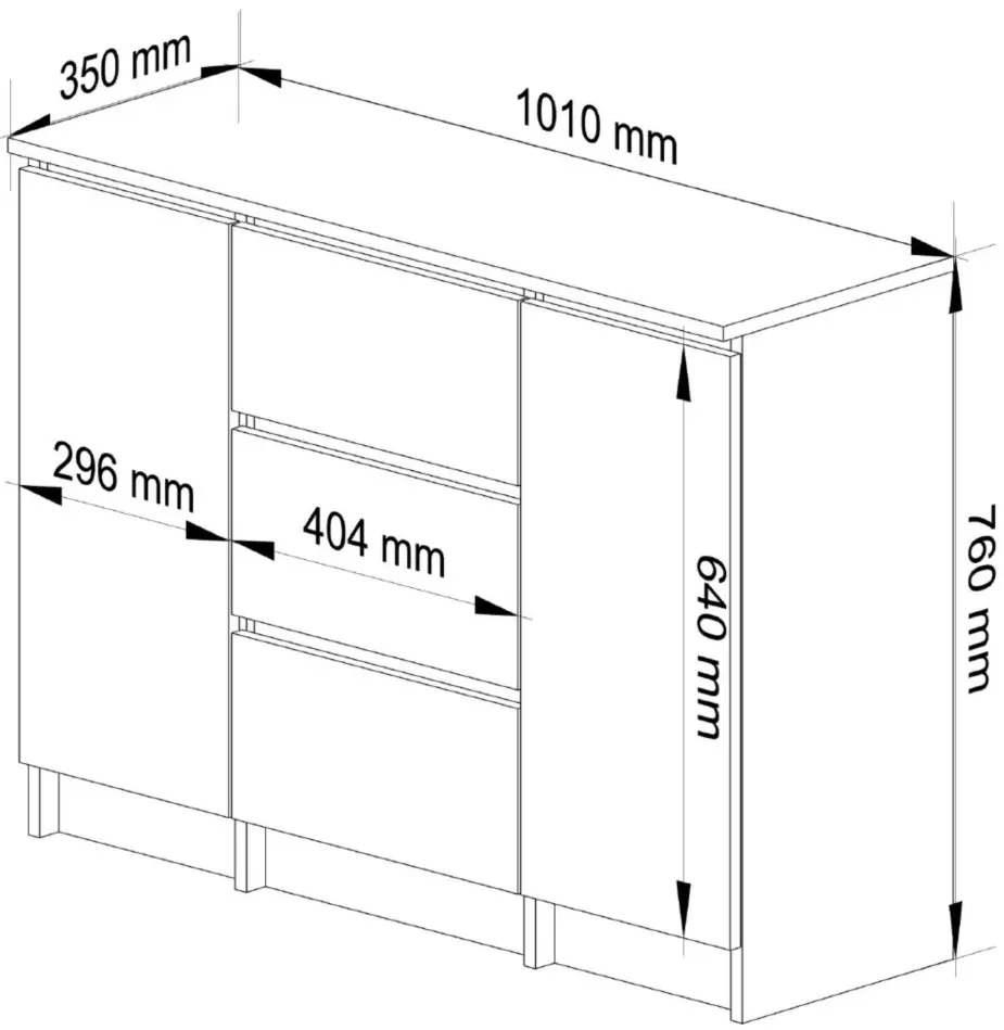 Tumba Akord K100 2D 3SZ (White)