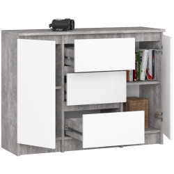 Тумба Akord K100 2D 3SZ (Concrete/White) Thumb