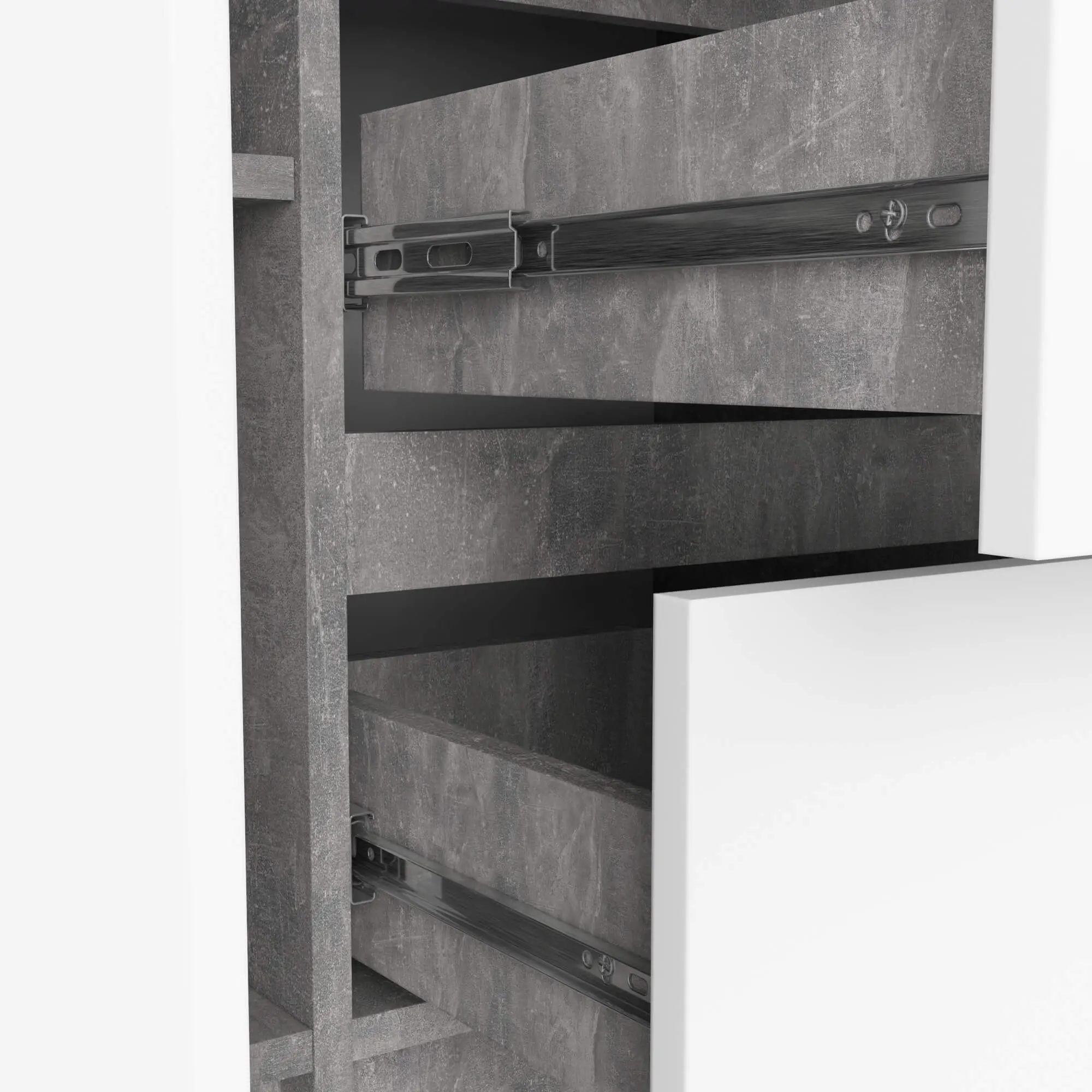 Тумба Akord K100 2D 3SZ (Concrete/White)