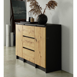 Tumba Akord K100 2D 3SZ (Graphite Grey/Artisan Oak)