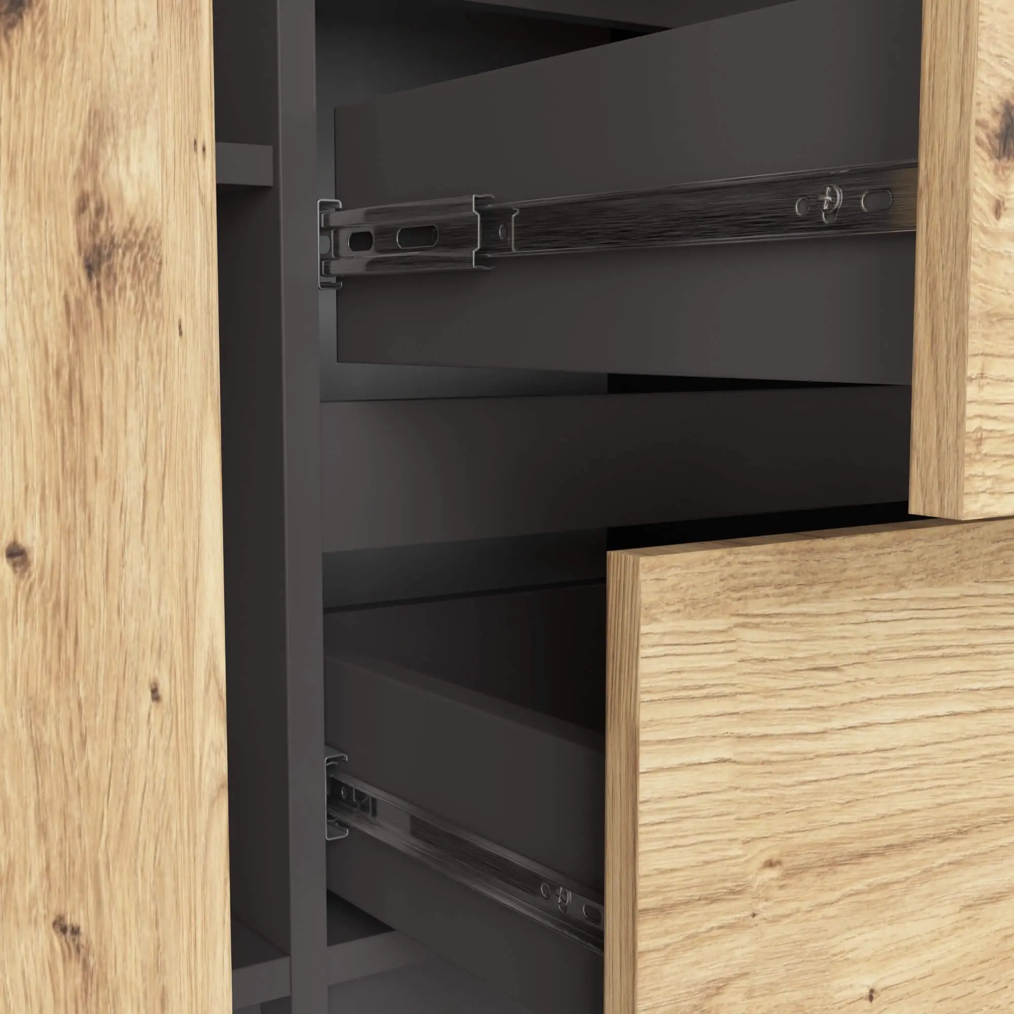 Tumba Akord K100 2D 3SZ (Graphite Grey/Artisan Oak)