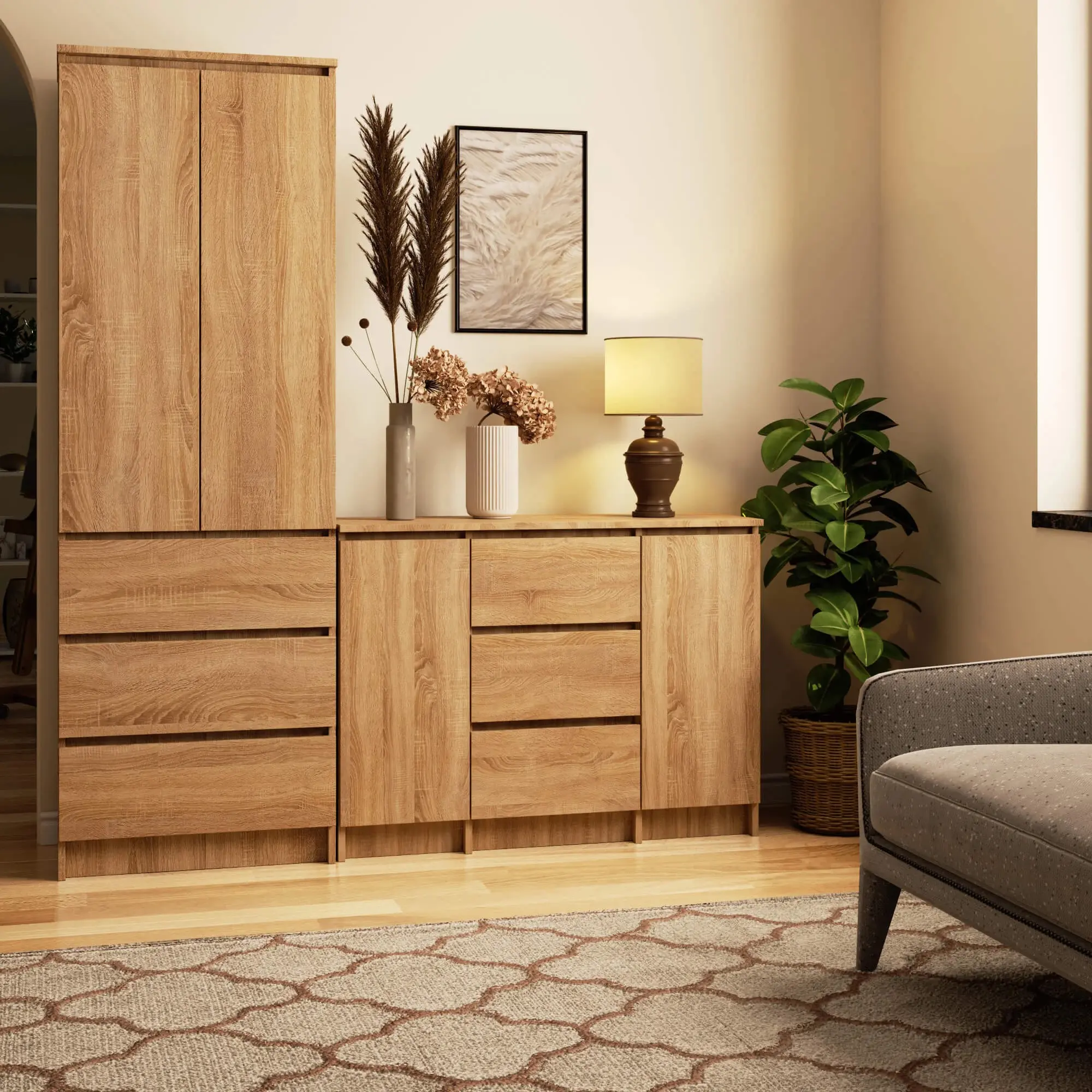 Tumba Akord K100 2D 3SZ (Sonoma Oak)