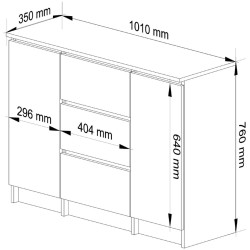 Tumba Akord K100 2D 3SZ (Sonoma Oak/White) Thumb
