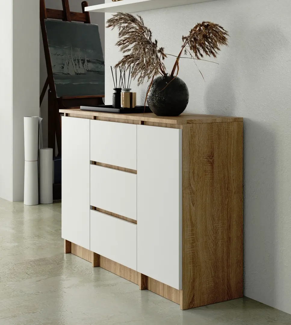 Tumba Akord K100 2D 3SZ (Sonoma Oak/White)