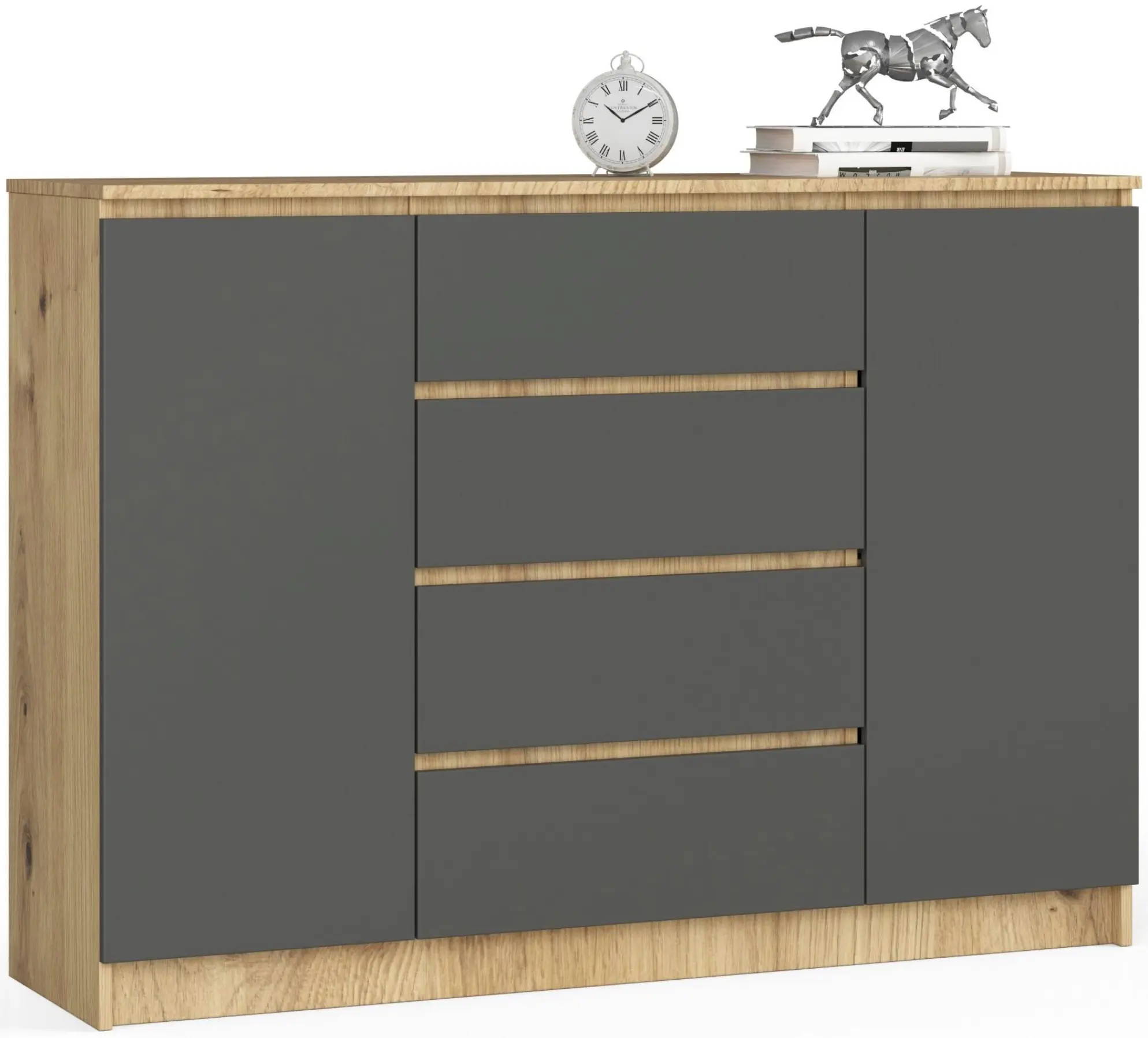 Tumba Akord K140 2D 4SZ (Artisan Oak/Graphite Grey)