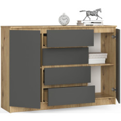 Tumba Akord K140 2D 4SZ (Artisan Oak/Graphite Grey) Thumb