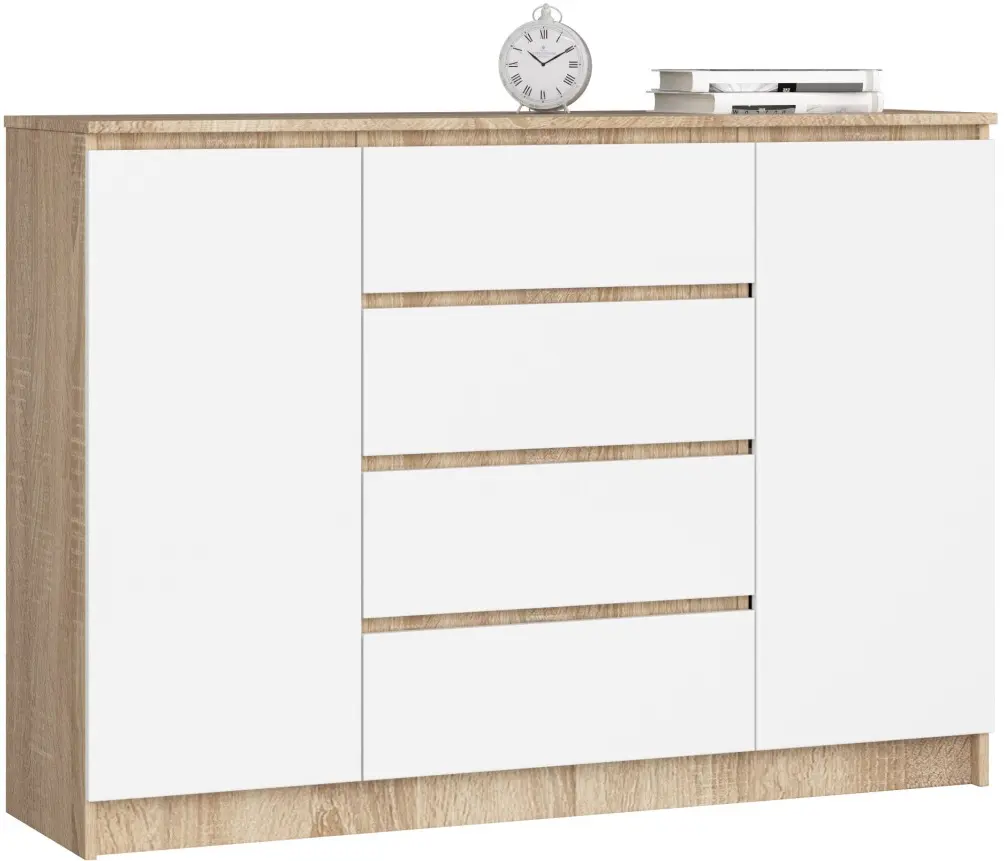 Тумба Akord K140 2D 4SZ (Sonoma Oak/White)