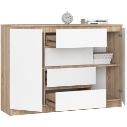 Тумба Akord K140 2D 4SZ (Sonoma Oak/White) Thumb