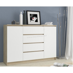 Tumba Akord K140 2D 4SZ (Sonoma Oak/White)