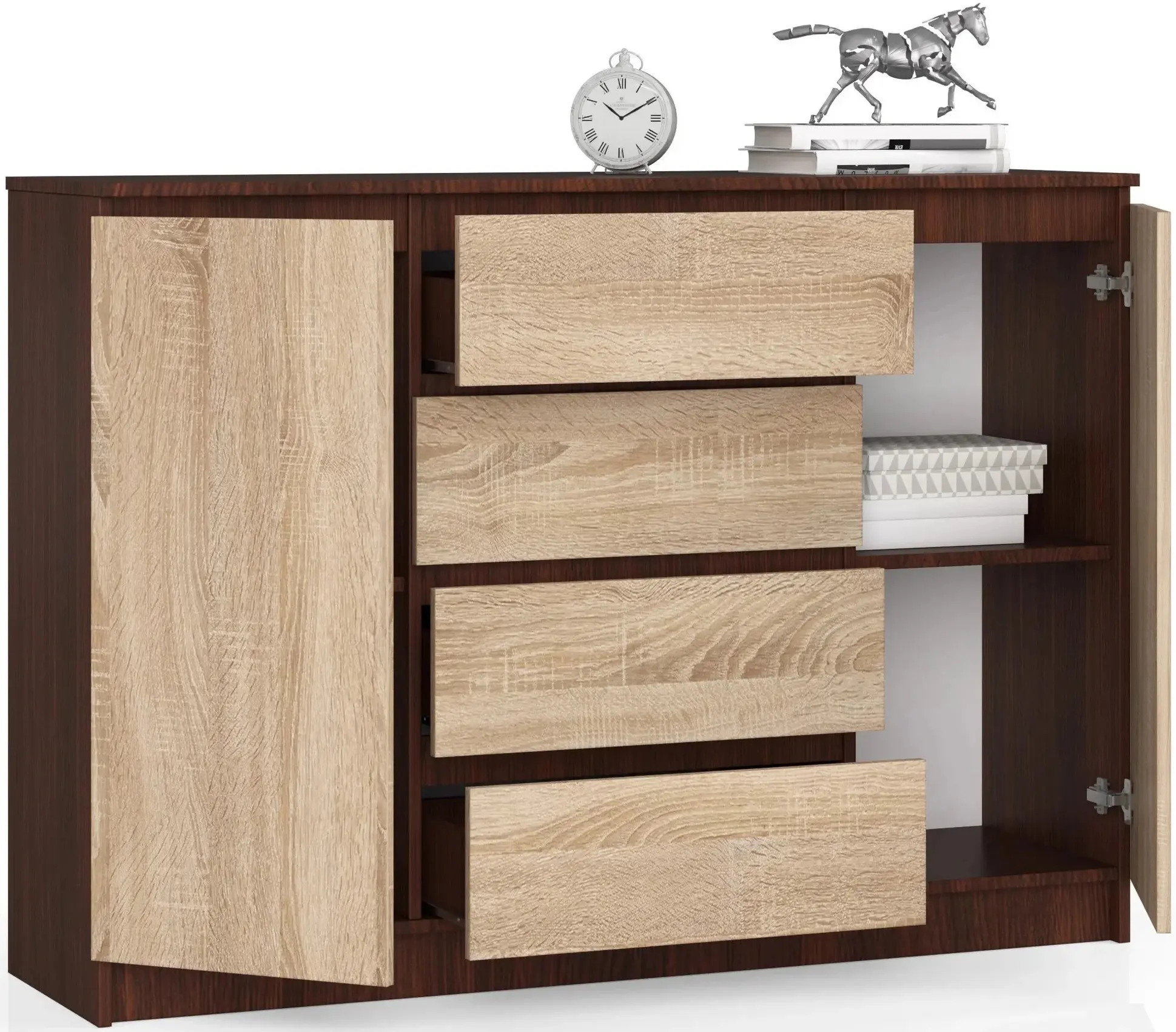 Tumba Akord K140 2D 4SZ (Wenge/Sonoma Oak)