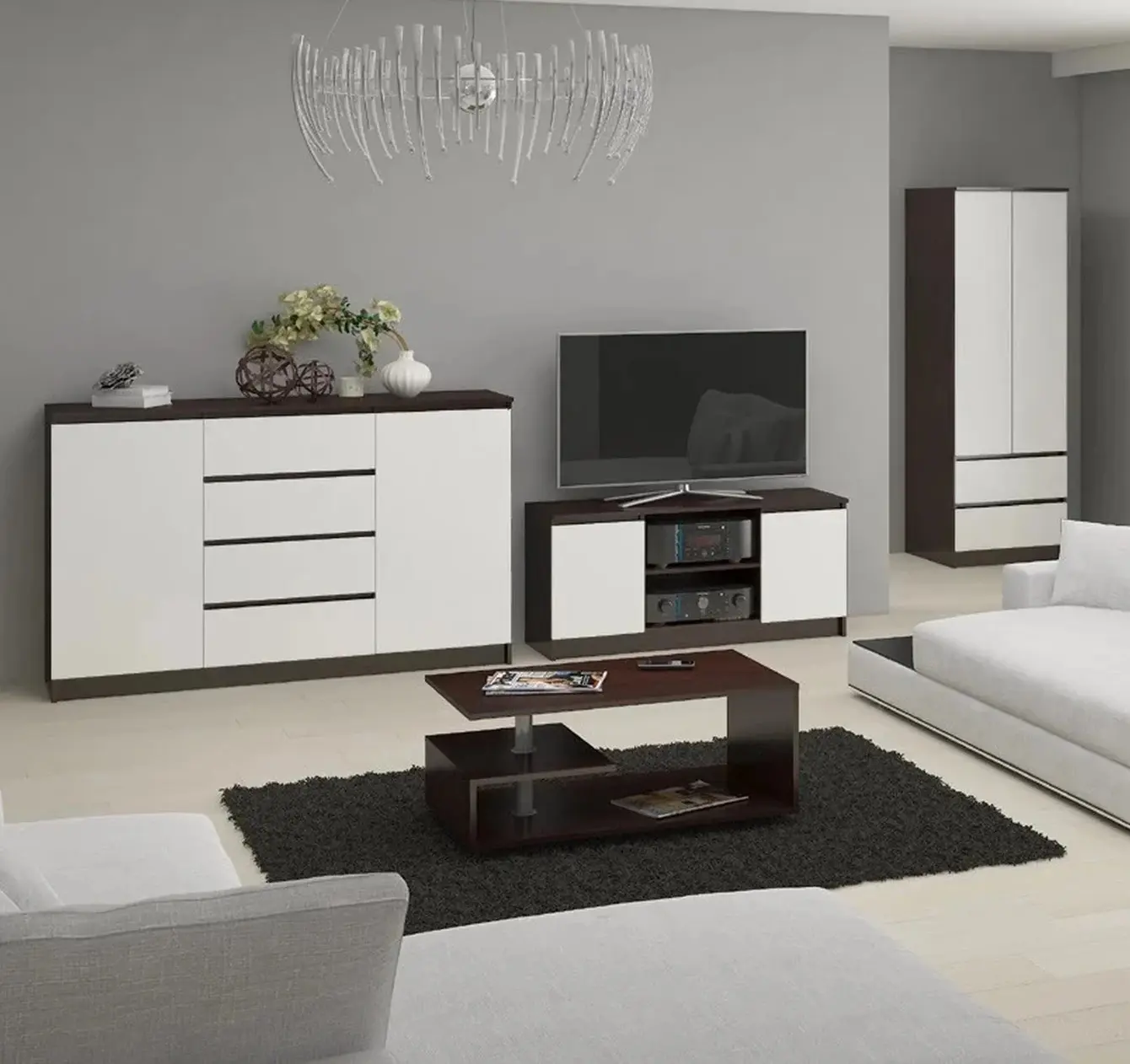 Tumba Akord K140 2D 4SZ (Wenge/White)