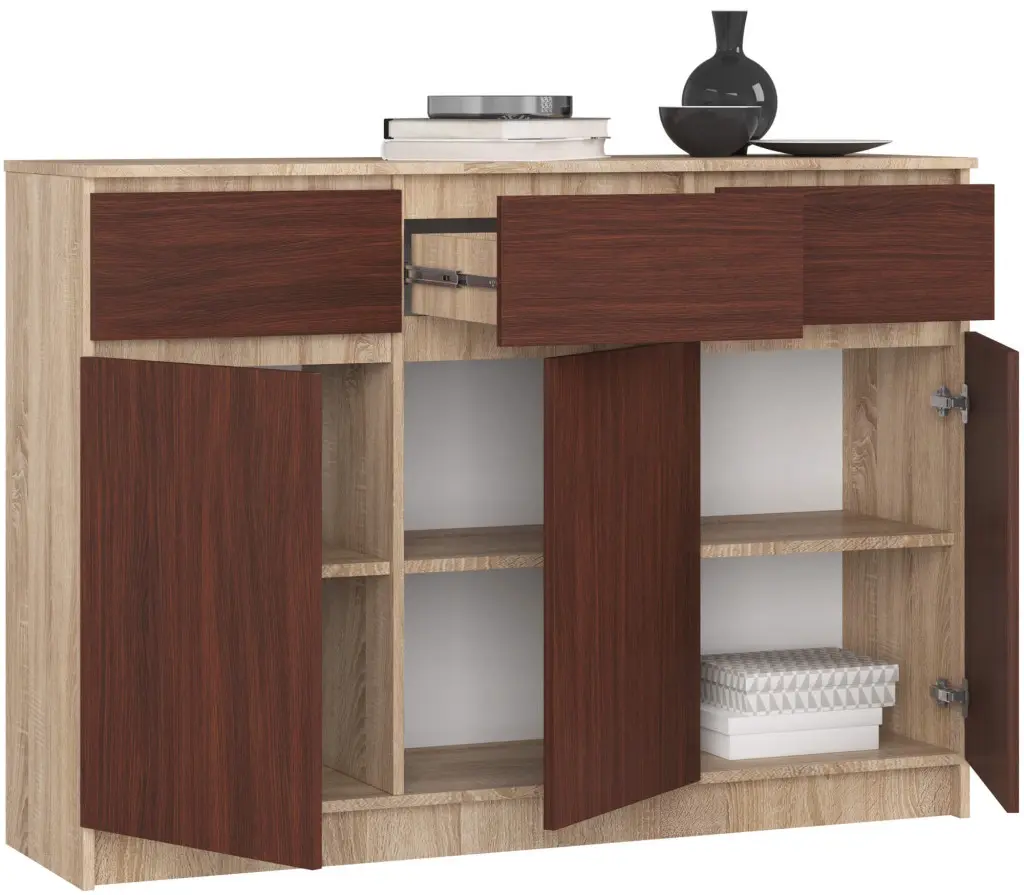 Тумба Akord K140 3D 3SZ (Wenge/Sonoma)