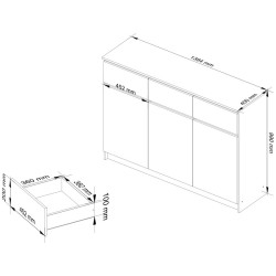 Тумба Akord K140 3D 3SZ (White) Thumb
