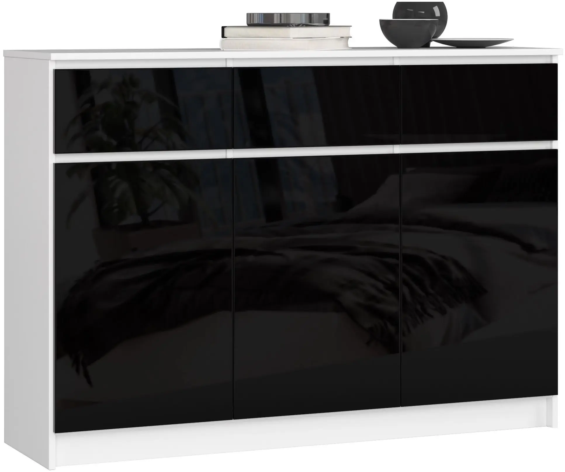 Tumba Akord K140 3D 3SZ (White/Black Gloss)