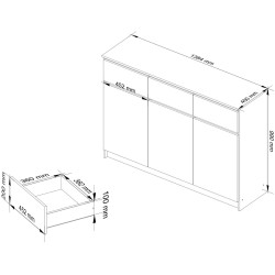 Tumba Akord K140 3D 3SZ (White/Black Gloss) Thumb