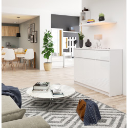 Тумба Akord K140 3D 3SZ (White/Glossy White) Thumb