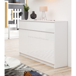 Тумба Akord K140 3D 3SZ (White/Glossy White)