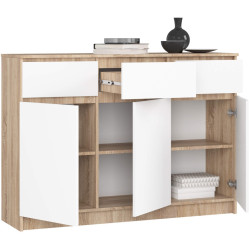 Tumba Akord K140 3D 3SZ (White/Sonoma Oak) Thumb