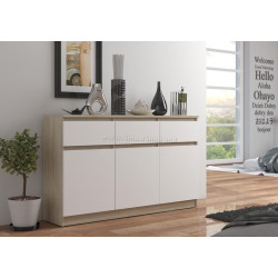 Tumba Akord K140 3D 3SZ (White/Sonoma Oak)