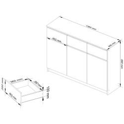 Tumba Akord K140 3D 3SZ (White/Sonoma Oak) Thumb
