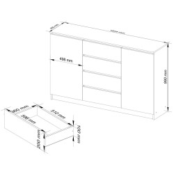 Тумба Akord K160 2D 4SZ (White) Thumb