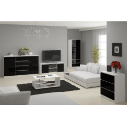 Тумба Akord K160 2D 4SZ (White/Black Gloss) Thumb