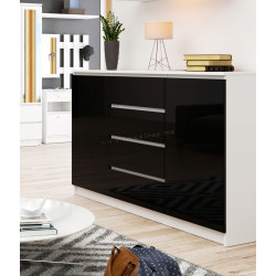 Tumba Akord K160 2D 4SZ (White/Black Gloss)