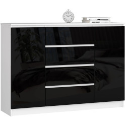 Тумба Akord K160 2D 4SZ (White/Black Gloss) Thumb