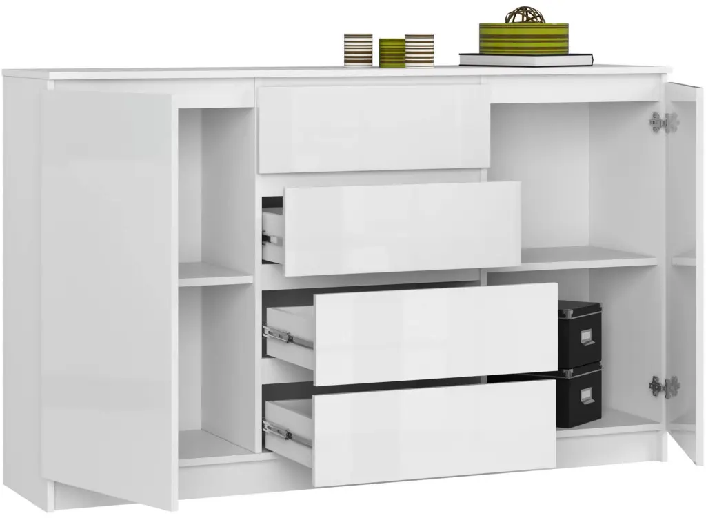 Тумба Akord K160 2D 4SZ (White Glossy)