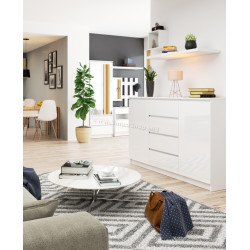 Тумба Akord K160 2D 4SZ (White Glossy)