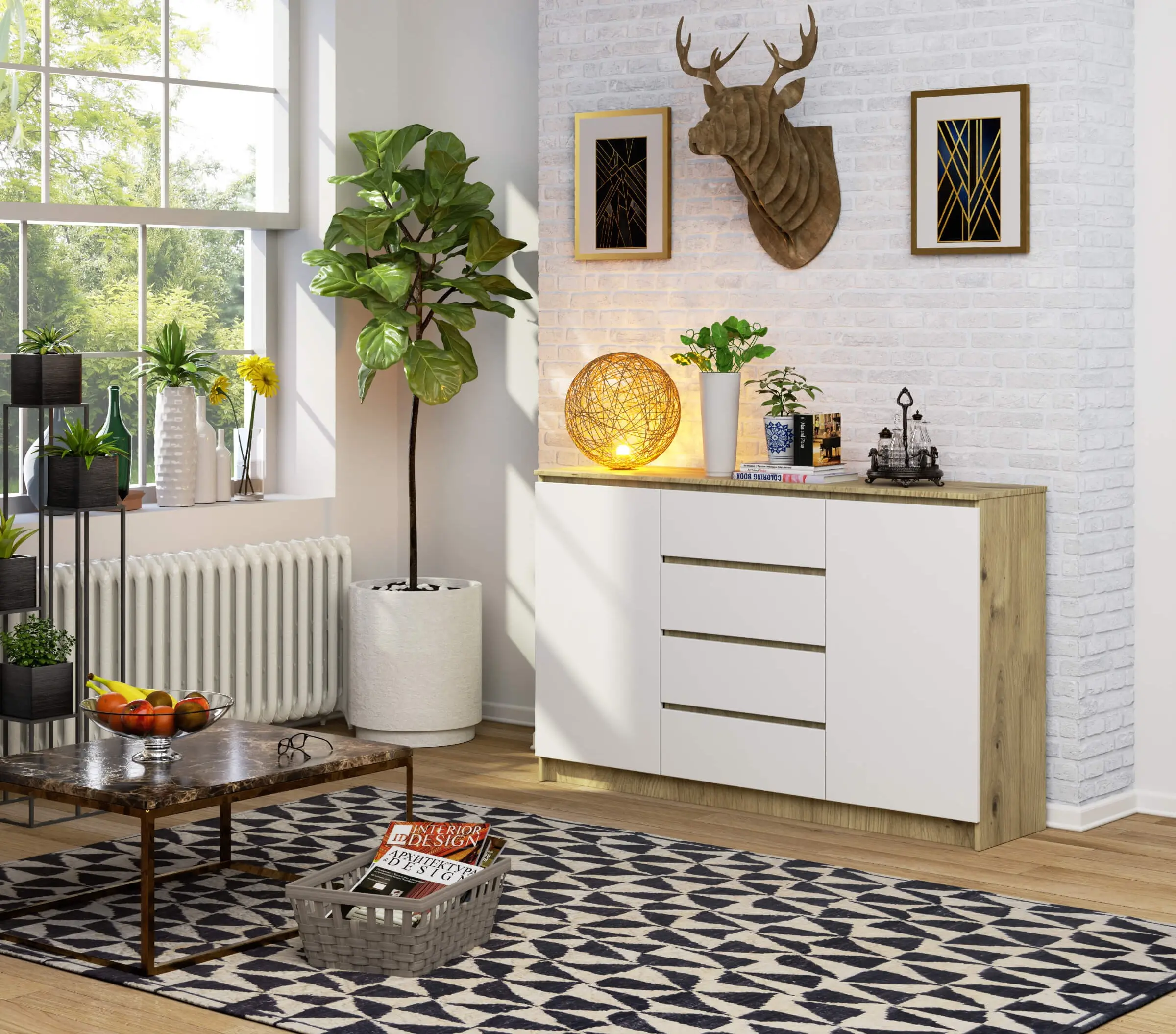 Tumba Akord K160 2D4SZ (Artisan Oak/White)