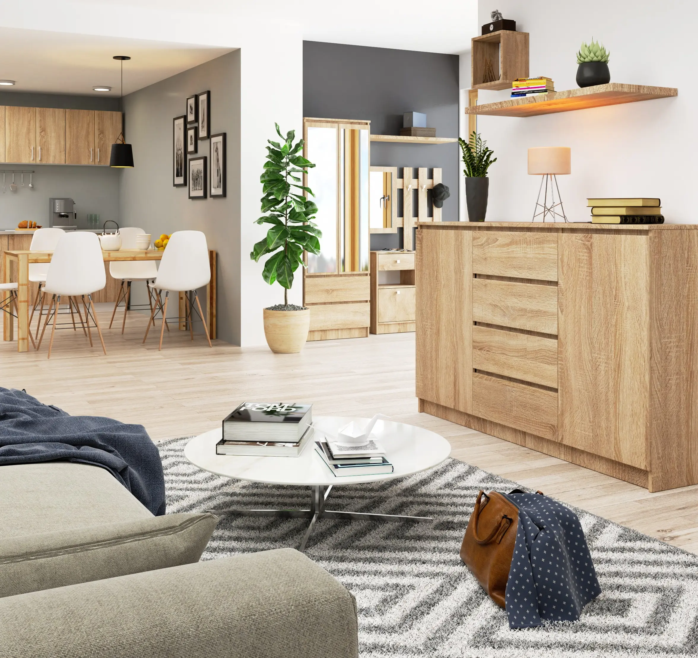 Tumba Akord K160 2D4SZ (Sonoma Oak)