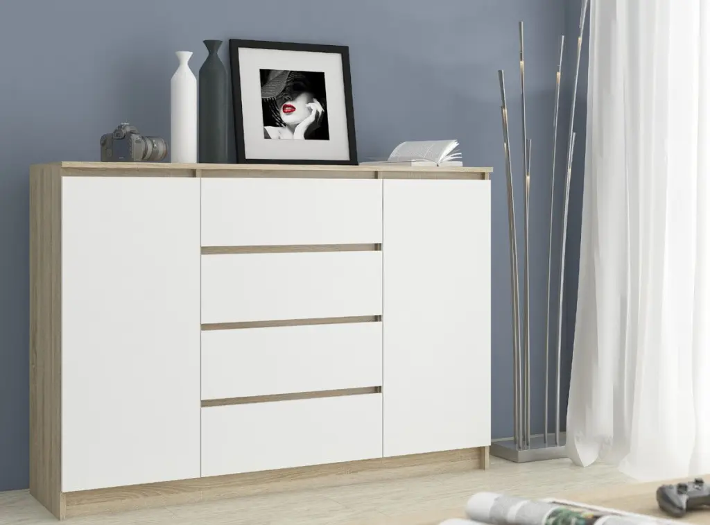 Tumba Akord K160 2D4SZ (Sonoma Oak/White)